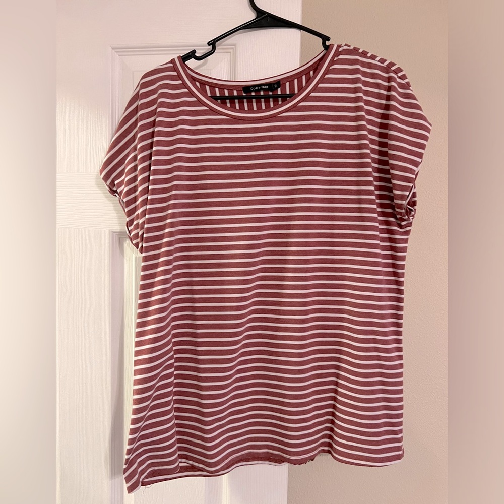 Mauve and white stripped shirt